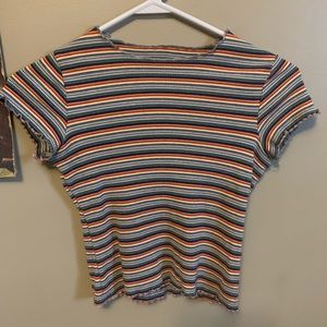 brandy melville, rainbow striped cropped t!